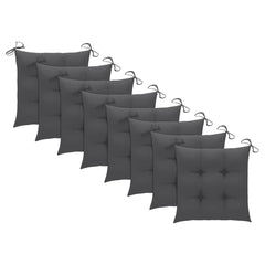 Outdoor Chair Set of 8 Anthracite Solid Acacia Wood Standard