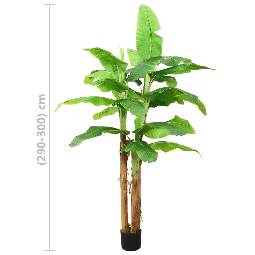 Bostome artificial banana tree with 24 green leaves in a black pot, 118.1 inches tall.