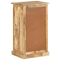 4-layer solid rough mango wood shoe cabinet with drawer and doors.