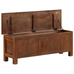 Storage Box Brown Solid mango wood, MDF 43.3 x 11.8 x 15.7 in