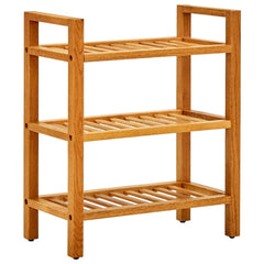 Shoe Rack with 3 Shelves 19.7x10.6x23.6 Solid Oak Wood