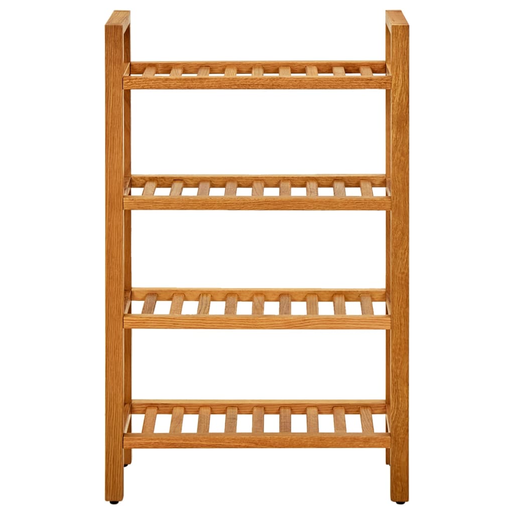 Shoe Rack with 4 Shelves 19.7x10.6x31.5 Solid Oak Wood