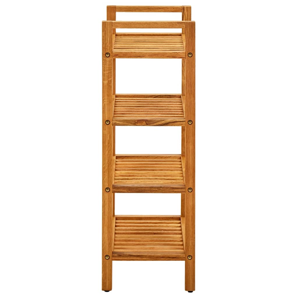 Shoe Rack with 4 Shelves 19.7x10.6x31.5 Solid Oak Wood