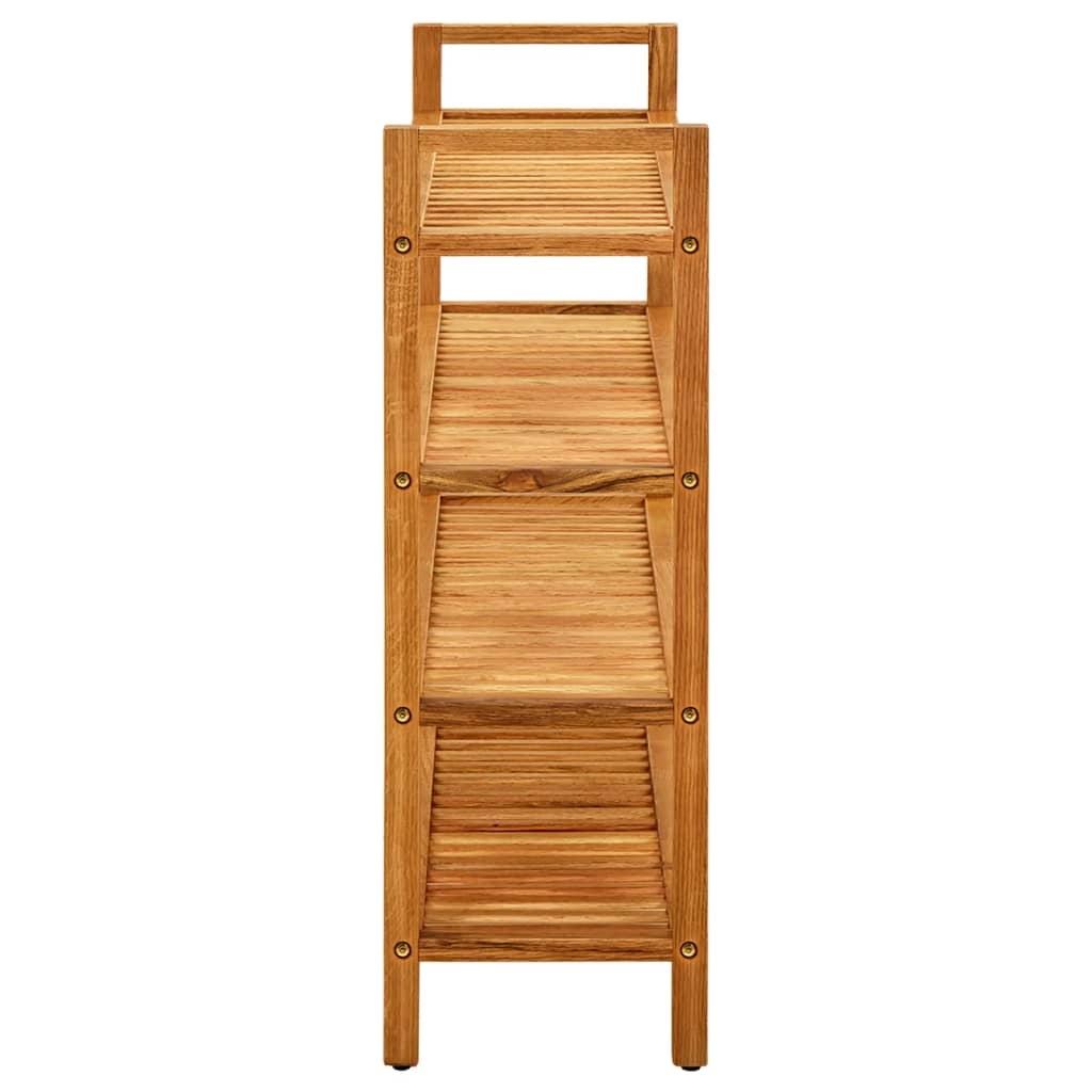 Shoe Rack with 4 Shelves 39.4x10.6x31.5 Solid Oak Wood
