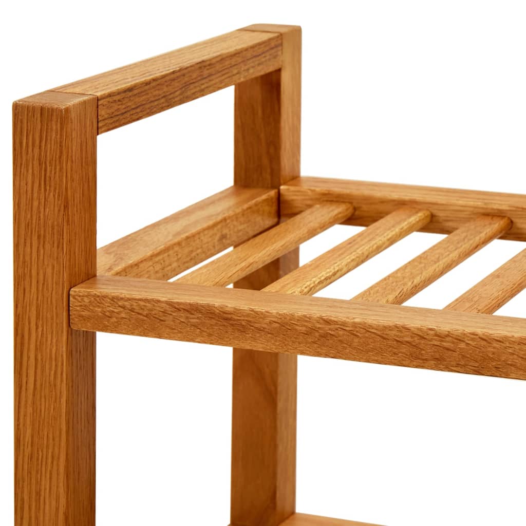 Shoe Rack with 4 Shelves 39.4x10.6x31.5 Solid Oak Wood