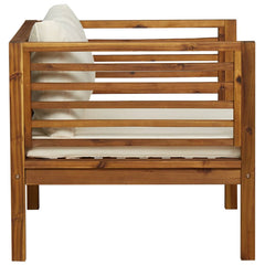 Garden Chair Cream White, Natural Wood