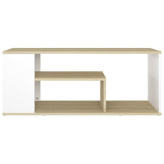Coffee Table White and sonoma oak Engineered wood Medium