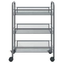 3-Tier Kitchen Trolley Gray 18.1x10.2x25.2 Iron