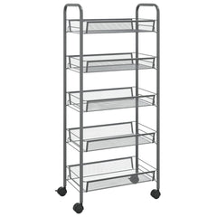 5-Tier Kitchen Trolley Gray 18.1x10.2x41.3 Iron