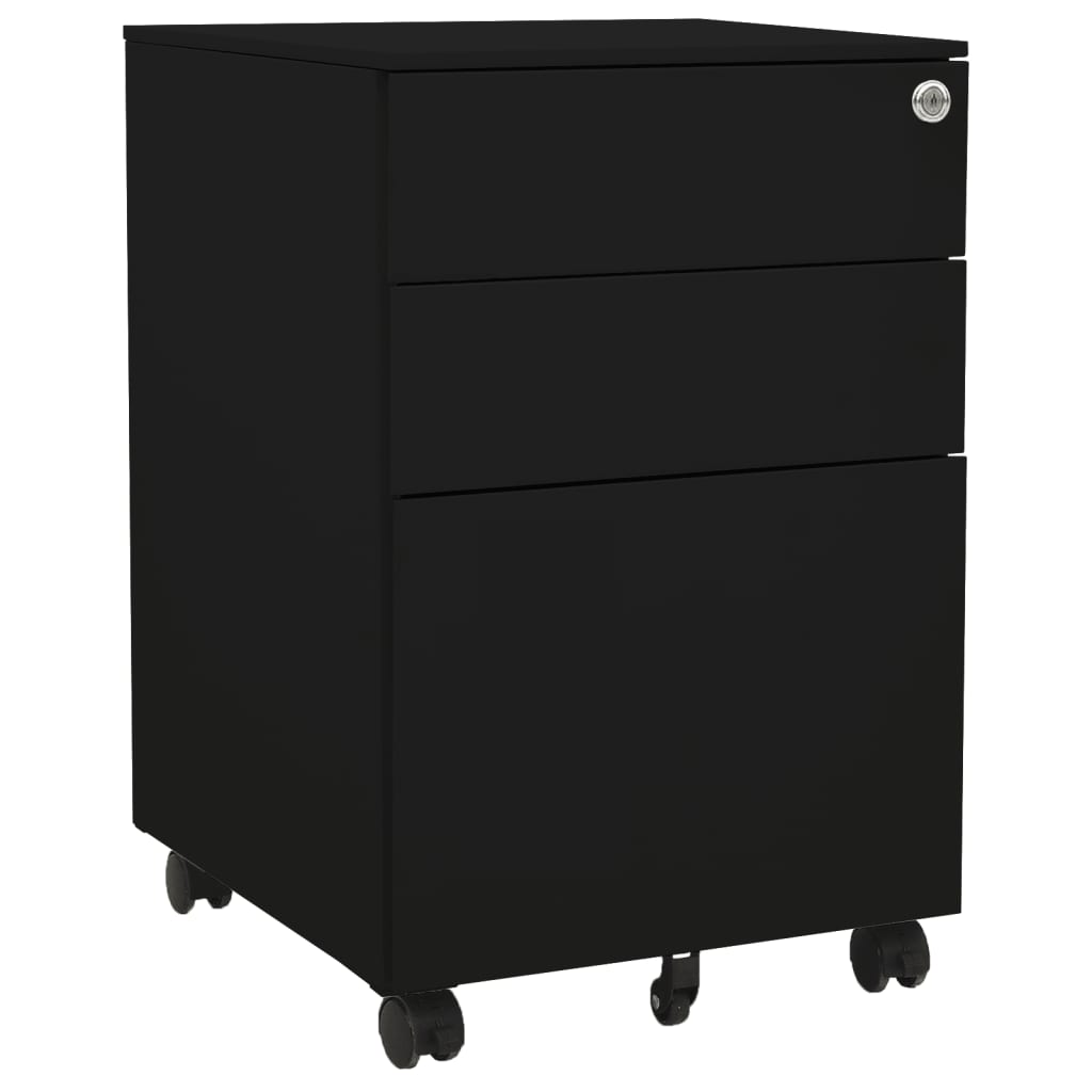 File Cabinet Black Steel Medium Filing Cabinet Rectangular – Bostome
