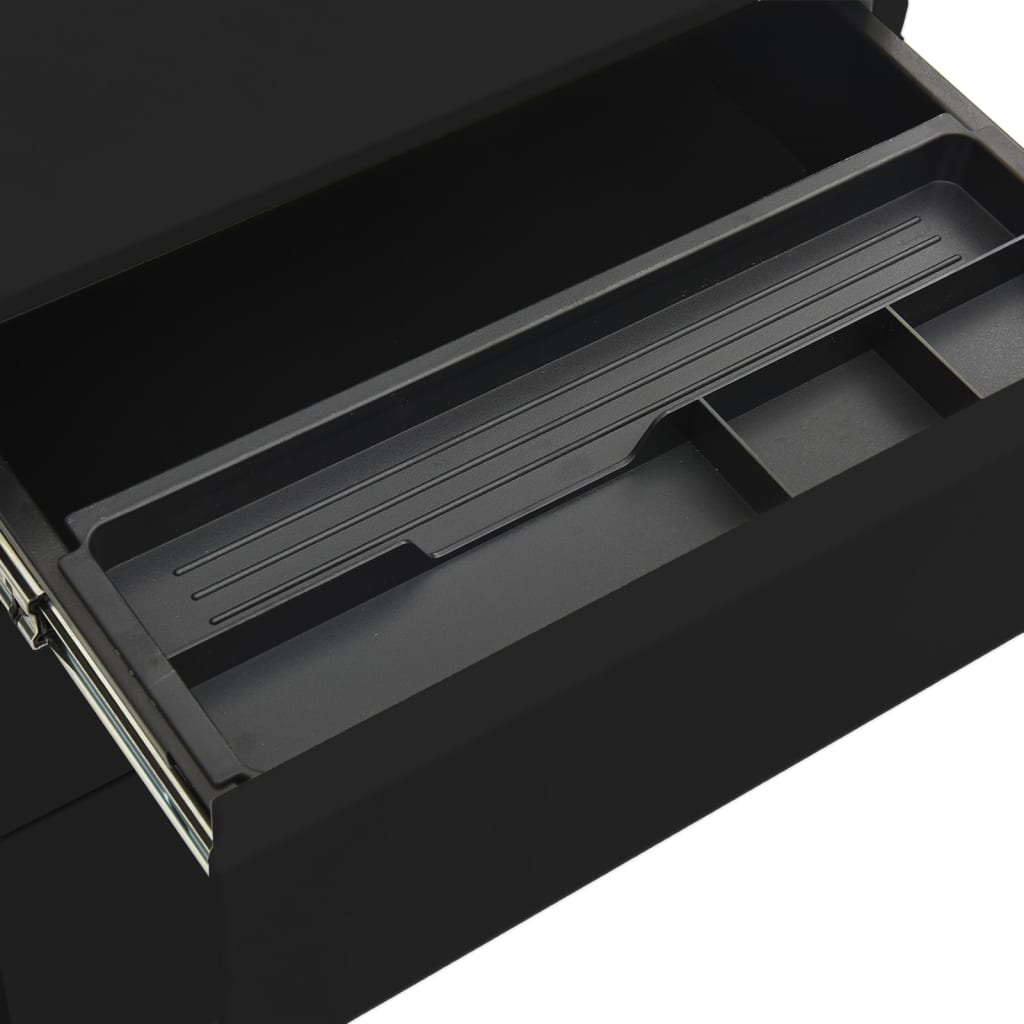 File Cabinet Black Steel Medium Filing Cabinet Rectangular – Bostome