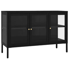 Sideboard Black Powder-Coated Steel Medium Adjustable Feet