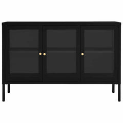 Sideboard Black Powder-Coated Steel Medium Adjustable Feet