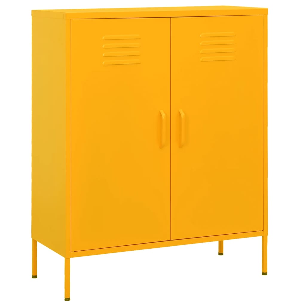 Storage Cabinet Mustard yellow Steel Medium Levelers
