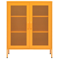 Storage Cabinet Mustard Yellow Steel 31.5x13.8x40.0 in
