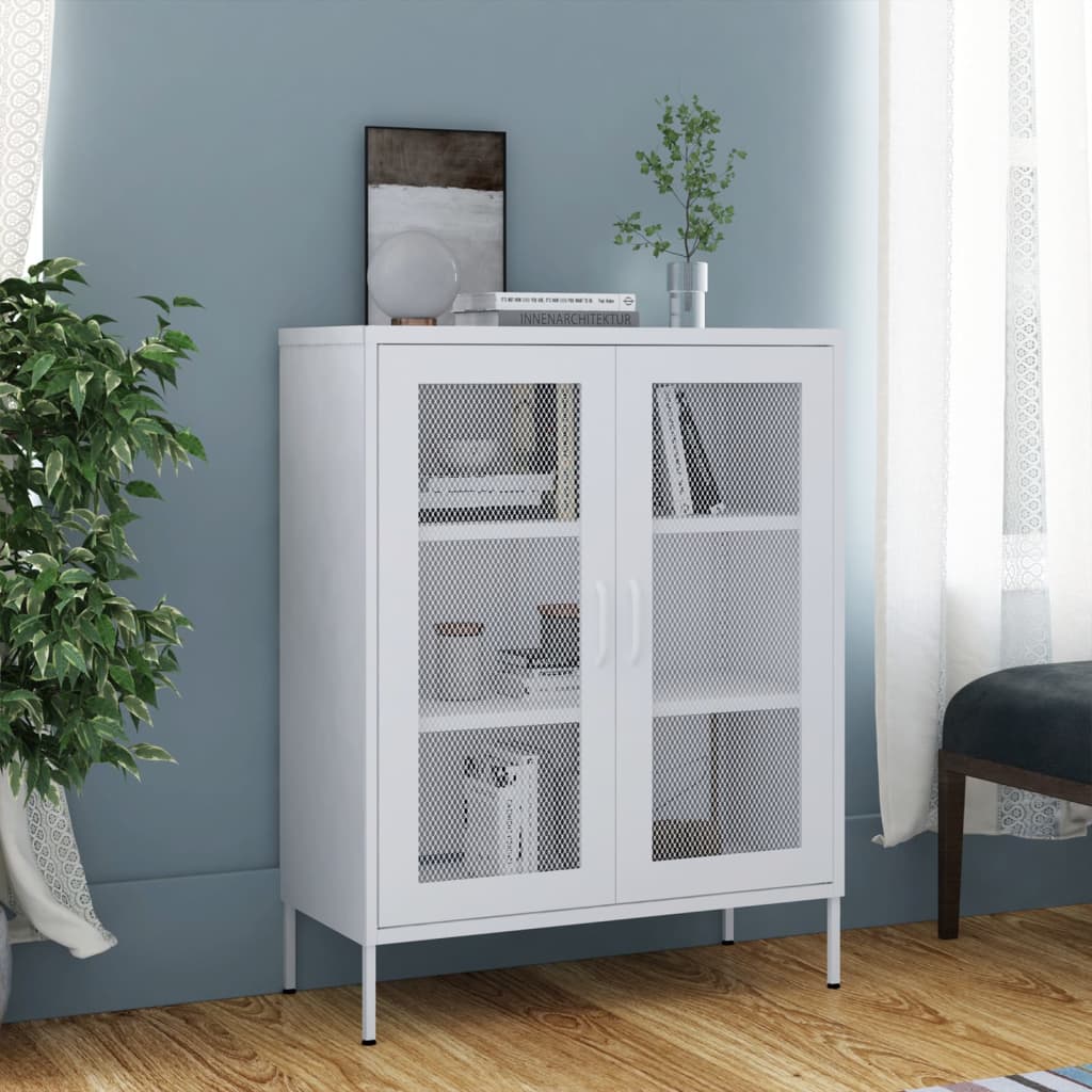 Storage Cabinet White 31.5x13.8x40 Steel