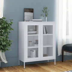Storage Cabinet White 31.5x13.8x40 Steel