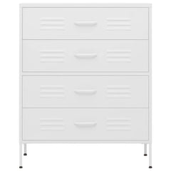 Chest Of Drawers White Steel 31.5 x 13.8 x 40.0 in