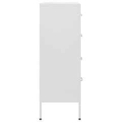 Chest Of Drawers White Steel 31.5 x 13.8 x 40.0 in