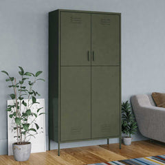 Wardrobe Olive Green 35.4x19.7x70.9 Steel