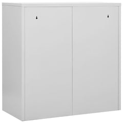 Locker Cabinet Light Grey and Blue Steel Medium