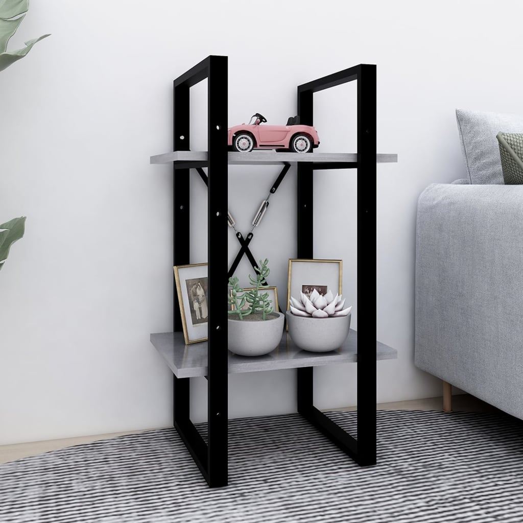Book Cabinet Concrete Grey Engineered wood and metal Medium