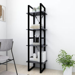 Book Cabinet Gray Engineered wood, metal Large Book Cabinet