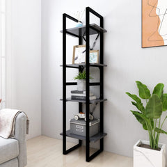 Book Cabinet Gray Engineered wood, metal Large Book Cabinet