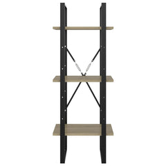 Book Cabinet Sonoma oak, Black Engineered wood, Metal Medium