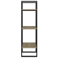 Book Cabinet Sonoma oak, Black Engineered wood, Metal Medium