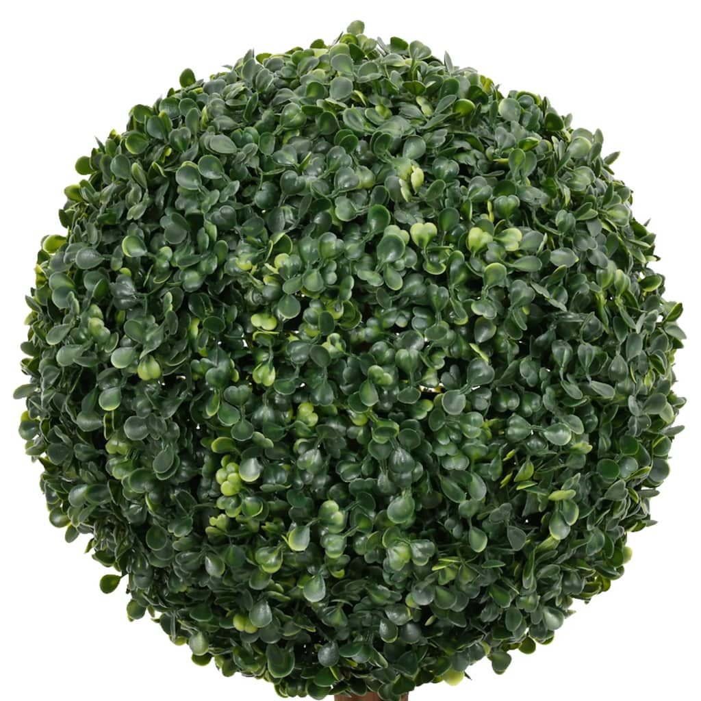 A 46.9-inch artificial boxwood plant with three green ball-shaped tiers on a stem.