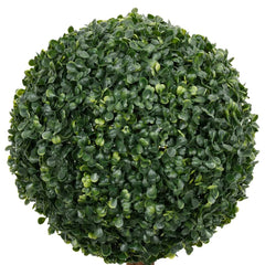 A 46.9-inch artificial boxwood plant with three green ball-shaped tiers on a stem.