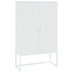 Highboard White Steel Medium Highboard Rectangular Modern
