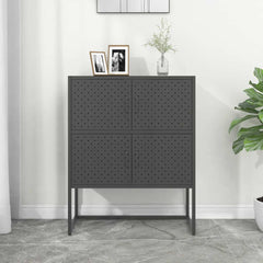 Highboard Anthracite Steel Medium Adjustable Feet Highboard