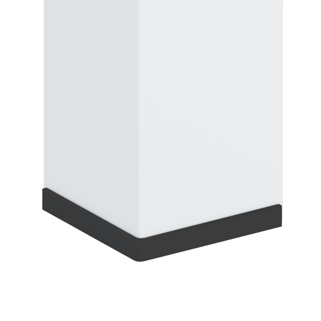 White steel washing machine pedestal with 220 lb capacity and black base.