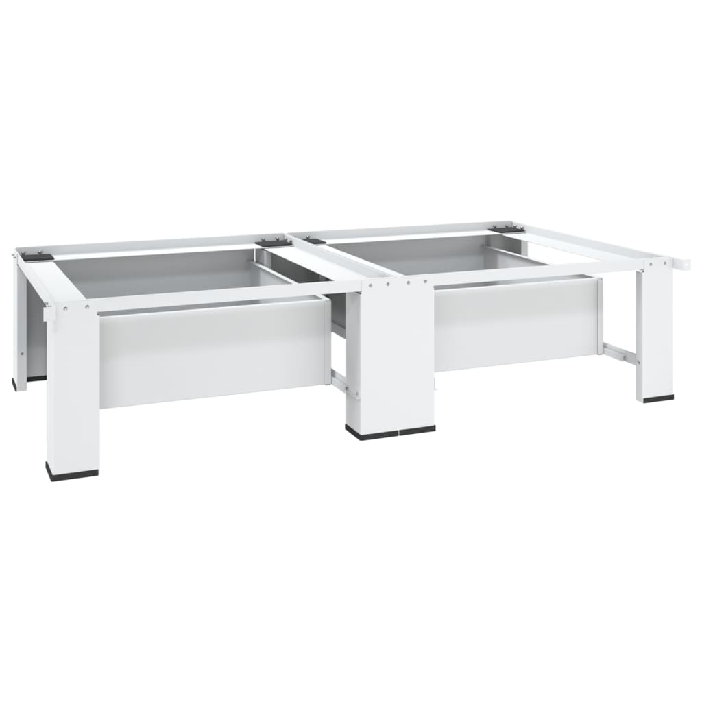 White steel pedestal for washing and drying machines with two drawers.