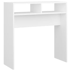 Console Table White Engineered Wood Compact Storage