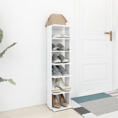 Shoe Cabinet White Engineered wood Tall and narrow Shoe Cabinet