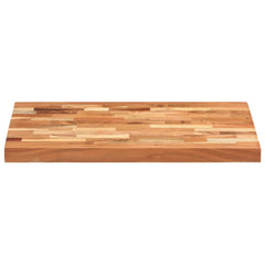 A rectangular solid acacia wood chopping board measuring 23.6 by 15.7 by 1.6 inches with natural grain patterns.