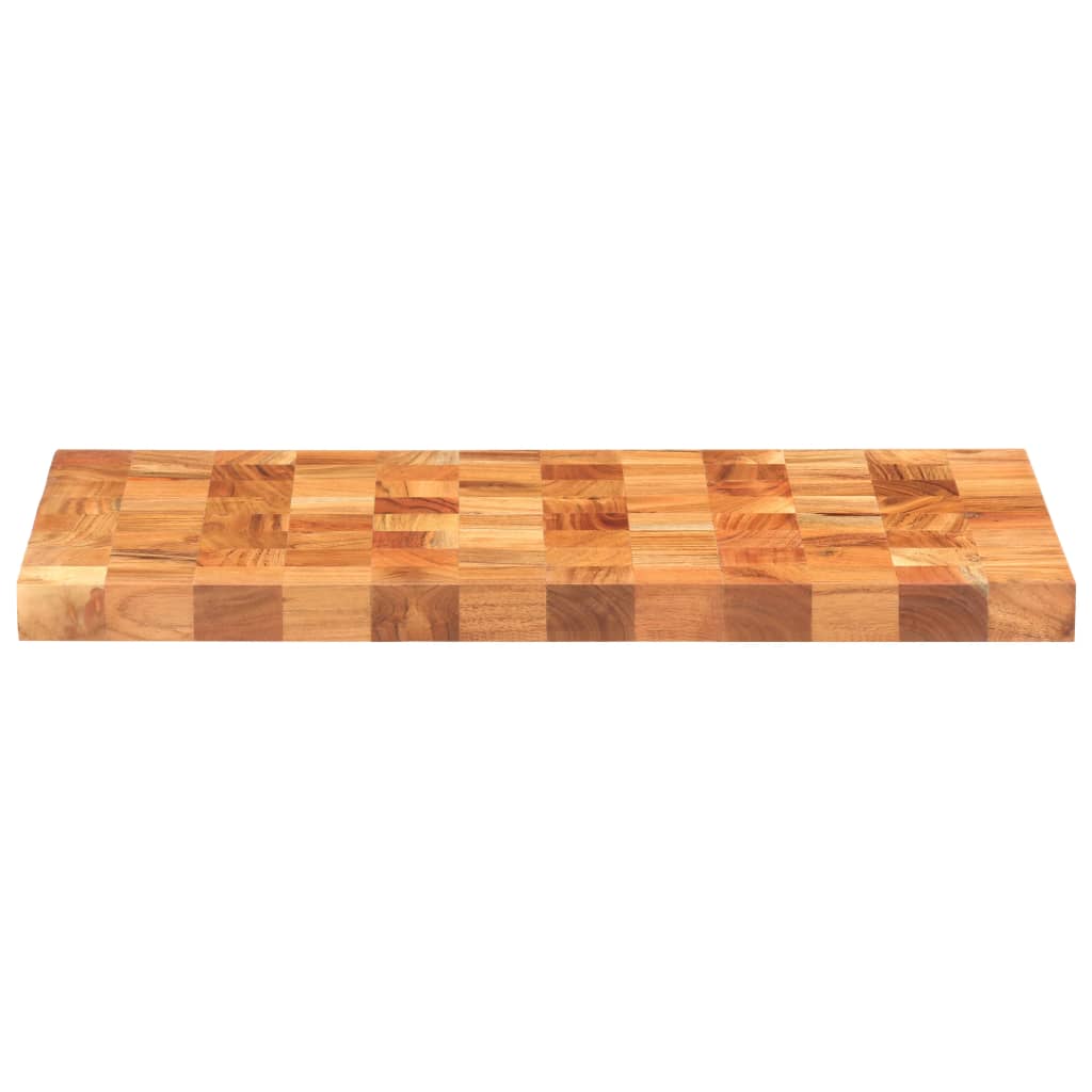 Rectangular solid acacia wood chopping board, 23.6x15.7x1.5 inches, with natural grain patterns.