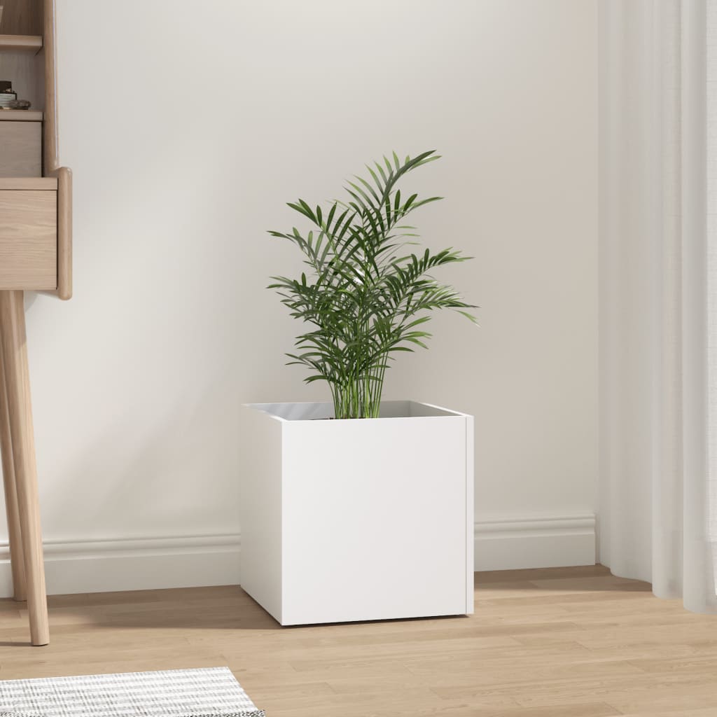 Planter Box White 15.7x15.7x15.7 Engineered Wood
