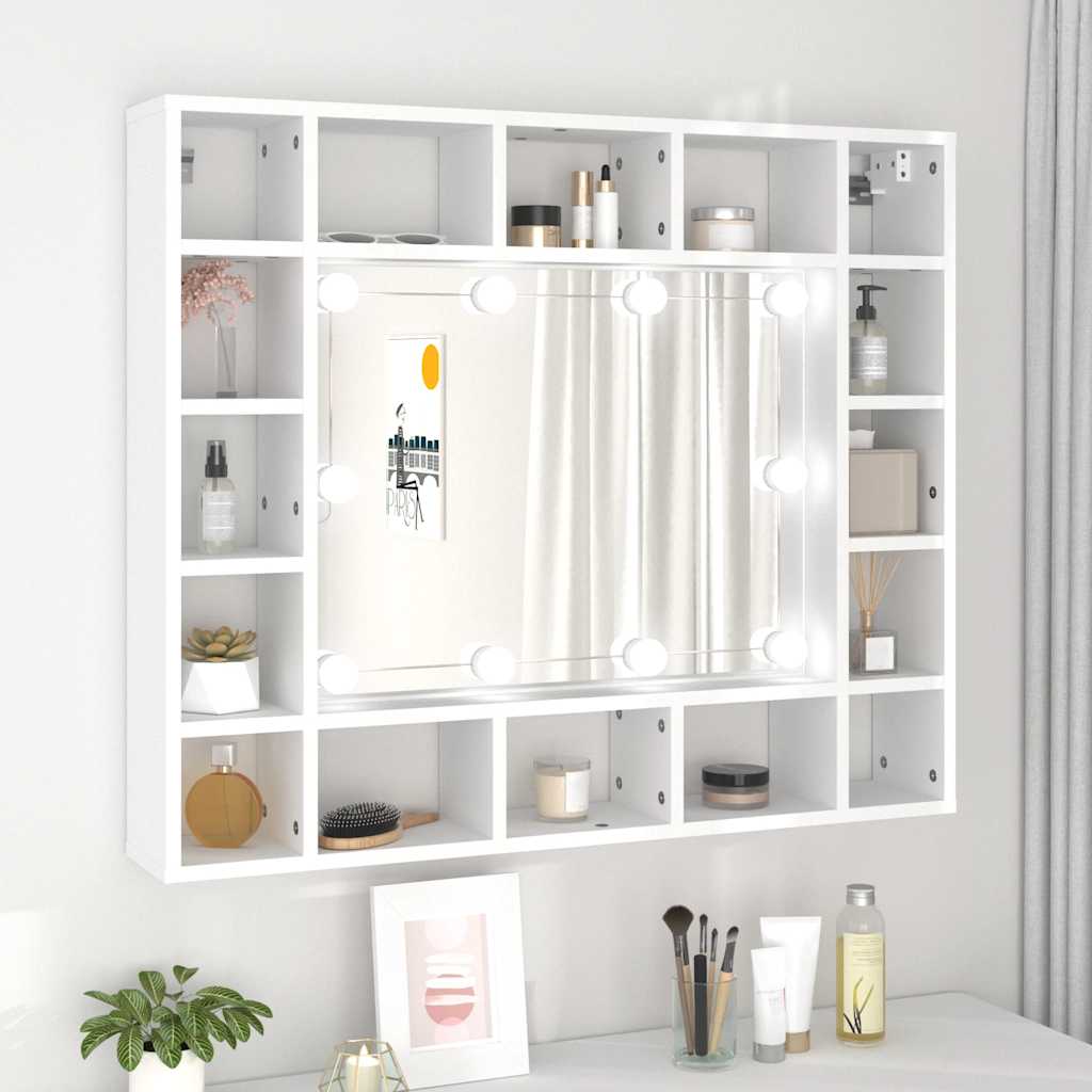 Mirror Cabinet White Engineered wood Wall mounting Mirror Cabinet