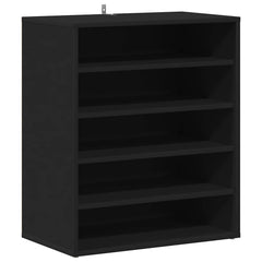 Shoe Cabinet Black Engineered Wood Medium Storage Shoe Cabinet