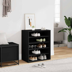 Shoe Cabinet Black Engineered Wood Medium Storage Shoe Cabinet