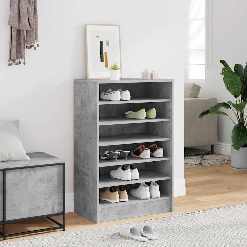 Shoe Cabinet Concrete Gray Engineered Wood Medium Shoe Cabinet
