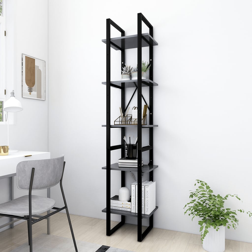 Book Cabinet Grey Engineered wood Medium Book Cabinet