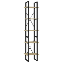 Book Cabinet Sonoma oak and black Engineered wood and metal Medium