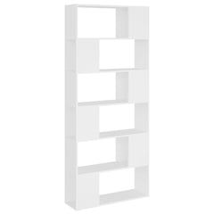 Book Cabinet Room Divider White Engineered Wood Large Sleek