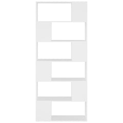 Book Cabinet Room Divider White Engineered Wood Large Sleek