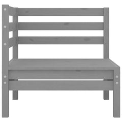 Garden Lounge Set Grey Solid pine wood Large Modular